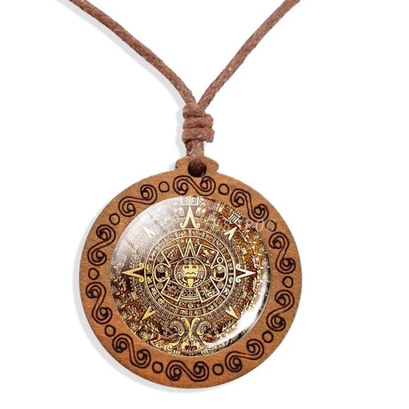 none Jewelry - Mayan calendar wooden necklace nwt